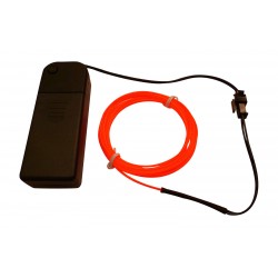 el wire, kit cavo elettoluminescente 3mt rosso più inverter