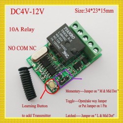 kit radiocomando 1 canale mod mini 4/12v 433mhz