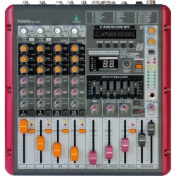 Mixer audio analogico a 6 canali, con lettore MP3 e display, effetti