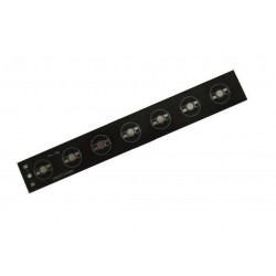 Supporto per 7 led da 1W o 3W, PCB nero alluminio. 245x35,8x1,4 mm