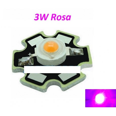 LED 3W Rosa + supporto star