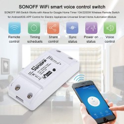  SONOFF Smart switch Wifi Timer, 10A / 2200W Android/IOS Controllo APP Funziona con Alexa, Google Home