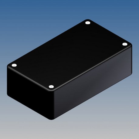 Contenitore in plastica con angoli arrotondati dotato di coperchio con chiusura a 4 viti - 125x70x39 mm