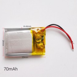 micro batteria al litio ricaricabile 3,7v 70mAh